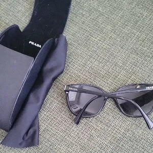 Prada | Accessories | Prada Black Oversized Sunglasses With  display picture 1